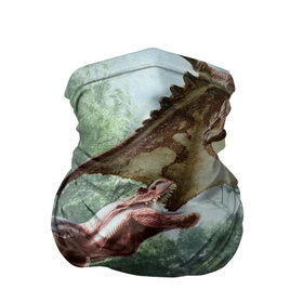 Бандана-труба 3D с принтом Monster Hunter в Новосибирске, 100% полиэстер, ткань с особыми свойствами — Activecool | плотность 150‒180 г/м2; хорошо тянется, но сохраняет форму | gamer | mhr | monster hunter | динозавр | дракон