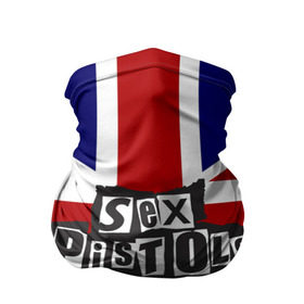 Бандана-труба 3D с принтом Sex Pistols в Новосибирске, 100% полиэстер, ткань с особыми свойствами — Activecool | плотность 150‒180 г/м2; хорошо тянется, но сохраняет форму | Тематика изображения на принте: англия | британия | панк | флаг