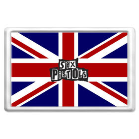 Магнит 45*70 с принтом Sex Pistols в Новосибирске, Пластик | Размер: 78*52 мм; Размер печати: 70*45 | Тематика изображения на принте: англия | британия | панк | флаг