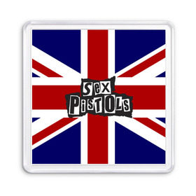 Магнит 55*55 с принтом Sex Pistols в Новосибирске, Пластик | Размер: 65*65 мм; Размер печати: 55*55 мм | Тематика изображения на принте: англия | британия | панк | флаг
