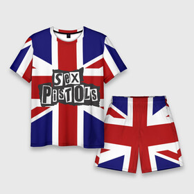 Мужской костюм с шортами 3D с принтом Sex Pistols в Новосибирске,  |  | Тематика изображения на принте: англия | британия | панк | флаг