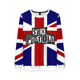 Женский свитшот 3D с принтом Sex Pistols в Новосибирске, 100% полиэстер с мягким внутренним слоем | круглый вырез горловины, мягкая резинка на манжетах и поясе, свободная посадка по фигуре | англия | британия | панк | флаг