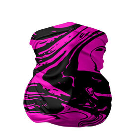 Бандана-труба 3D с принтом Черно розовый акрил в Новосибирске, 100% полиэстер, ткань с особыми свойствами — Activecool | плотность 150‒180 г/м2; хорошо тянется, но сохраняет форму | Тематика изображения на принте: волна | естественный | искусство | камень | краска | красочный | линии | модерн | мокрый | натуральный | яркие
