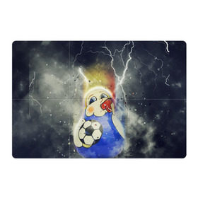 Магнитный плакат 3Х2 с принтом Матрешка свисток ЧМ 2018 в Новосибирске, Полимерный материал с магнитным слоем | 6 деталей размером 9*9 см | football | sport | матрешка | россия | свисток | футбол