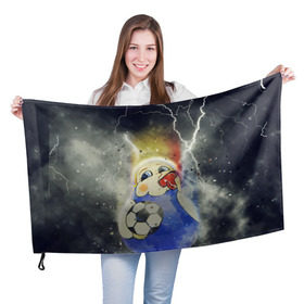 Флаг 3D с принтом Матрешка свисток ЧМ 2018 в Новосибирске, 100% полиэстер | плотность ткани — 95 г/м2, размер — 67 х 109 см. Принт наносится с одной стороны | football | sport | матрешка | россия | свисток | футбол