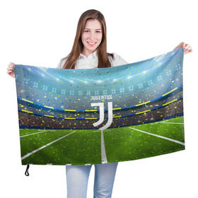 Флаг 3D с принтом JUVENTUS в Новосибирске, 100% полиэстер | плотность ткани — 95 г/м2, размер — 67 х 109 см. Принт наносится с одной стороны | football | soccer | ювентус