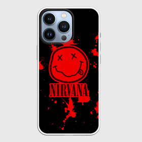 Чехол для iPhone 13 Pro с принтом Nirvana в Новосибирске,  |  | cobain | kurt | nevermino | nirvana | альтернативный | гранж | грол | группа | дональд | кобейн | курт | музыка | надпись | нервана | нирвана | новоселич | певец | рок | смайл | смайлик | солист