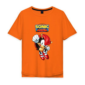 Мужская футболка хлопок Oversize с принтом Sonic Mania в Новосибирске, 100% хлопок | свободный крой, круглый ворот, “спинка” длиннее передней части | hedgehog | knuckles | sega | sonic | super | tails | ёжик | ехидна | лисенок | лисица | наклз | сега | соник | супер | суперёжик | тэилз | тэилс