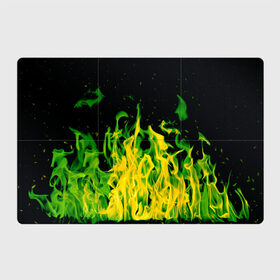 Магнитный плакат 3Х2 с принтом Дикий огонь в Новосибирске, Полимерный материал с магнитным слоем | 6 деталей размером 9*9 см | зеленое пламя | зеленый огонь