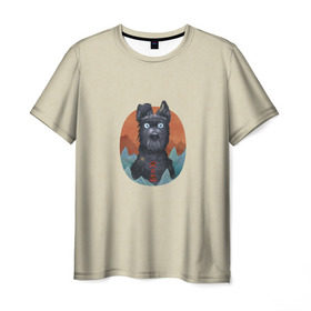 Мужская футболка 3D с принтом Остров собак Шеф в Новосибирске, 100% полиэфир | прямой крой, круглый вырез горловины, длина до линии бедер | Тематика изображения на принте: 
