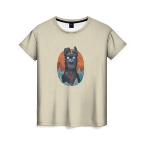 Женская футболка 3D с принтом Остров собак Шеф в Новосибирске, 100% полиэфир ( синтетическое хлопкоподобное полотно) | прямой крой, круглый вырез горловины, длина до линии бедер | 