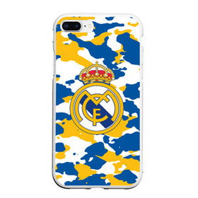 Чехол для iPhone 7Plus/8 Plus матовый с принтом Real Madrid в Новосибирске, Силикон | Область печати: задняя сторона чехла, без боковых панелей | Тематика изображения на принте: football | logo | real madrid | spain | sport | арт | испания | камуфляж | лига | лого | милитари | реал | спорт | текстура | фк | футбол | футбольный клуб | эмблема