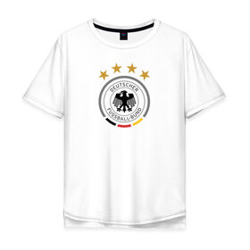 Мужская футболка хлопок Oversize с принтом Сборная Германии в Новосибирске, 100% хлопок | свободный крой, круглый ворот, “спинка” длиннее передней части | сборная германии | футбол | чемпионат мира