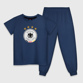 Детская пижама хлопок с принтом Сборная Германии в Новосибирске, 100% хлопок |  брюки и футболка прямого кроя, без карманов, на брюках мягкая резинка на поясе и по низу штанин
 | сборная германии | футбол | чемпионат мира