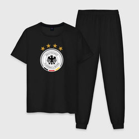 Мужская пижама хлопок с принтом Сборная Германии в Новосибирске, 100% хлопок | брюки и футболка прямого кроя, без карманов, на брюках мягкая резинка на поясе и по низу штанин
 | Тематика изображения на принте: сборная германии | футбол | чемпионат мира