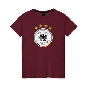 Женская футболка хлопок с принтом Сборная Германии в Новосибирске, 100% хлопок | прямой крой, круглый вырез горловины, длина до линии бедер, слегка спущенное плечо | сборная германии | футбол | чемпионат мира