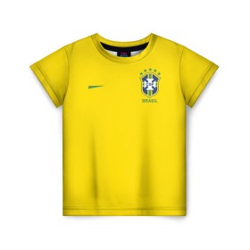 Детская футболка 3D с принтом Сборная Бразилии в Новосибирске, 100% гипоаллергенный полиэфир | прямой крой, круглый вырез горловины, длина до линии бедер, чуть спущенное плечо, ткань немного тянется | brasil | brazilian | footbal | national | soccer | time | бразилии | бразилия | национальная | по | сборная | футбол | футболу