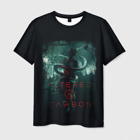 Мужская футболка 3D с принтом Altered Carbon в Новосибирске, 100% полиэфир | прямой крой, круглый вырез горловины, длина до линии бедер | altere | будущее | бэнкрофт | видоизмененный углерод | генетика | джеймс пьюрфой | ковач | марта игареда | наука | неонуар | ортега | ричард морган | фантастика | футуризм | юэль киннаман