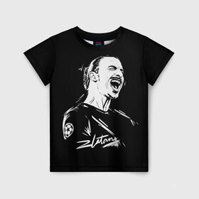 Детская футболка 3D с принтом Zlatan Ibrahimovic в Новосибирске, 100% гипоаллергенный полиэфир | прямой крой, круглый вырез горловины, длина до линии бедер, чуть спущенное плечо, ткань немного тянется | football | златан ибрагимович | игрок | сборная швеции | футбол | футболист