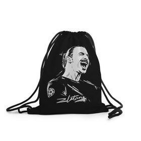 Рюкзак-мешок 3D с принтом Zlatan Ibrahimovic в Новосибирске, 100% полиэстер | плотность ткани — 200 г/м2, размер — 35 х 45 см; лямки — толстые шнурки, застежка на шнуровке, без карманов и подкладки | football | златан ибрагимович | игрок | сборная швеции | футбол | футболист