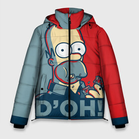 Мужская зимняя куртка 3D с принтом Homer Simpson (DOH!) в Новосибирске, верх — 100% полиэстер; подкладка — 100% полиэстер; утеплитель — 100% полиэстер | длина ниже бедра, свободный силуэт Оверсайз. Есть воротник-стойка, отстегивающийся капюшон и ветрозащитная планка. 

Боковые карманы с листочкой на кнопках и внутренний карман на молнии. | bart | doh | homer | homer simpson | hope | hope poster | lisa | march | poster | simpsons | барт. лиза | гомер | мардж | мегги | пончик | пончик и гомер | симпсоны