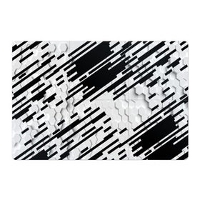 Магнитный плакат 3Х2 с принтом HEXAGON - Black and White в Новосибирске, Полимерный материал с магнитным слоем | 6 деталей размером 9*9 см | Тематика изображения на принте: 