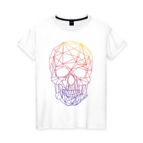 Женская футболка хлопок с принтом The Skull (Fade) в Новосибирске, 100% хлопок | прямой крой, круглый вырез горловины, длина до линии бедер, слегка спущенное плечо | 0x000000123 | fade | skull | градиент | лето | череп