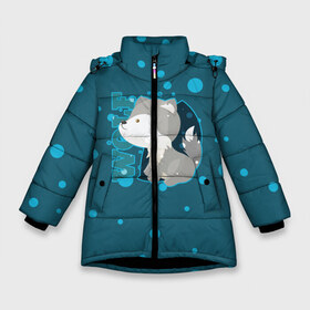 Зимняя куртка для девочек 3D с принтом Wolf в Новосибирске, ткань верха — 100% полиэстер; подклад — 100% полиэстер, утеплитель — 100% полиэстер. | длина ниже бедра, удлиненная спинка, воротник стойка и отстегивающийся капюшон. Есть боковые карманы с листочкой на кнопках, утяжки по низу изделия и внутренний карман на молнии. 

Предусмотрены светоотражающий принт на спинке, радужный светоотражающий элемент на пуллере молнии и на резинке для утяжки. | волк | дикий | зверь | легенда | милые | миф | радуга | символ | сказка | существо | яркие