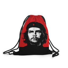 Рюкзак-мешок 3D с принтом Che Guevara в Новосибирске, 100% полиэстер | плотность ткани — 200 г/м2, размер — 35 х 45 см; лямки — толстые шнурки, застежка на шнуровке, без карманов и подкладки | Тематика изображения на принте: 
