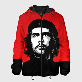 Мужская куртка 3D с принтом Che Guevara в Новосибирске, ткань верха — 100% полиэстер, подклад — флис | прямой крой, подол и капюшон оформлены резинкой с фиксаторами, два кармана без застежек по бокам, один большой потайной карман на груди. Карман на груди застегивается на липучку | Тематика изображения на принте: 