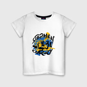 Детская футболка хлопок с принтом Stephen Curry в Новосибирске, 100% хлопок | круглый вырез горловины, полуприлегающий силуэт, длина до линии бедер | Тематика изображения на принте: 