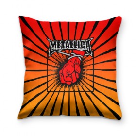 Подушка 3D с принтом Metallica в Новосибирске, наволочка – 100% полиэстер, наполнитель – холлофайбер (легкий наполнитель, не вызывает аллергию). | состоит из подушки и наволочки. Наволочка на молнии, легко снимается для стирки | anger | fans | metall | metallica | st | альбом | альбома | группа | логотип | металл | металлика | обложка | фанат