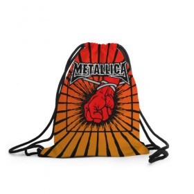 Рюкзак-мешок 3D с принтом Metallica в Новосибирске, 100% полиэстер | плотность ткани — 200 г/м2, размер — 35 х 45 см; лямки — толстые шнурки, застежка на шнуровке, без карманов и подкладки | anger | fans | metall | metallica | st | альбом | альбома | группа | логотип | металл | металлика | обложка | фанат