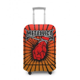 Чехол для чемодана 3D с принтом Metallica в Новосибирске, 86% полиэфир, 14% спандекс | двустороннее нанесение принта, прорези для ручек и колес | anger | fans | metall | metallica | st | альбом | альбома | группа | логотип | металл | металлика | обложка | фанат