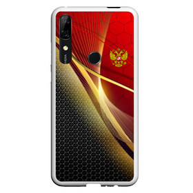 Чехол для Honor P Smart Z с принтом RUSSIA SPORT Red and Black в Новосибирске, Силикон | Область печати: задняя сторона чехла, без боковых панелей | Тематика изображения на принте: abstract | design | geometry | hexagon | red and black | russia | sport | texture | абстракция | геометрия | герб | дизайн | патриот | патриотизм | россия | русский | соты | спорт | текстура | шестиугольники