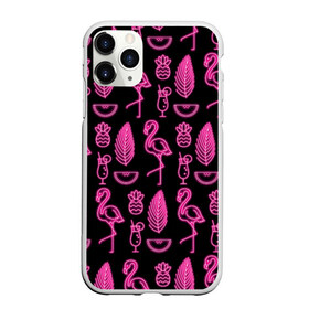 Чехол для iPhone 11 Pro матовый с принтом Светящийся фламинго в Новосибирске, Силикон |  | африка | крылья | мода | прикольные | природа | птица | розовый | фламинго | цвет | яркие