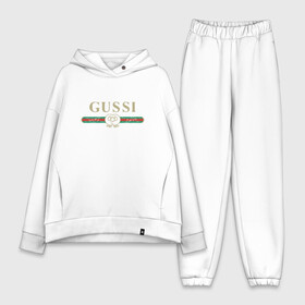 Женский костюм хлопок Oversize с принтом Gussi в Новосибирске,  |  | ga ga ga | gang | gucci | guchi | guci | gusi | gussi | га га га | гуси | гусси | гучи | гуччи | модный гусь