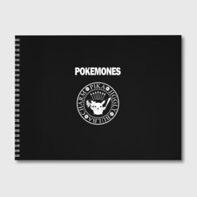Альбом для рисования с принтом Pokemones в Новосибирске, 100% бумага
 | матовая бумага, плотность 200 мг. | группа | панк | пикачу | покемоны | рамон | рамонес | рамоунз | рамоунс | рок | хард