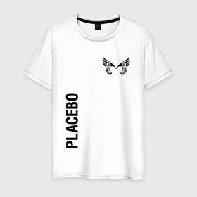 Мужская футболка хлопок с принтом Placebo в Новосибирске, 100% хлопок | прямой крой, круглый вырез горловины, длина до линии бедер, слегка спущенное плечо. | Тематика изображения на принте: placebo | альтернативный | инди | индирок | плацебо | рок