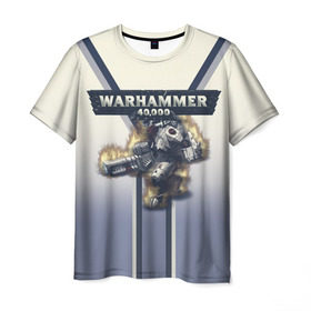 Мужская футболка 3D с принтом Warhammer 40000: Tau Empire в Новосибирске, 100% полиэфир | прямой крой, круглый вырез горловины, длина до линии бедер | 40000 | game | rts | tau | warhammer | warhammer40000 | вархаммер | игры | тау