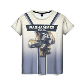 Женская футболка 3D с принтом Warhammer 40000: Tau Empire в Новосибирске, 100% полиэфир ( синтетическое хлопкоподобное полотно) | прямой крой, круглый вырез горловины, длина до линии бедер | 40000 | game | rts | tau | warhammer | warhammer40000 | вархаммер | игры | тау
