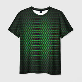 Мужская футболка 3D с принтом Металлическая сетка 1 в Новосибирске, 100% полиэфир | прямой крой, круглый вырез горловины, длина до линии бедер | абстракция | геометрия | сетка | фигуры