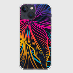 Чехол для iPhone 13 mini с принтом Floral Design 3 в Новосибирске,  |  | Тематика изображения на принте: абстракция | арт | линии | орнамент | рисунок | темный | узор