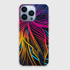 Чехол для iPhone 13 Pro с принтом Floral Design 3 в Новосибирске,  |  | абстракция | арт | линии | орнамент | рисунок | темный | узор