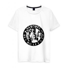 Мужская футболка хлопок с принтом Ramones в Новосибирске, 100% хлопок | прямой крой, круглый вырез горловины, длина до линии бедер, слегка спущенное плечо. | группа | джонни | джоуи | ди ди томми | марки | панк | рамон | рамонес | рамоунз | рамоунс | рок | хард