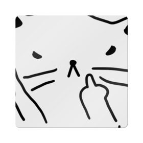 Магнит виниловый Квадрат с принтом Do What Want в Новосибирске, полимерный материал с магнитным слоем | размер 9*9 см, закругленные углы | Тематика изображения на принте: cat | kitty | кот | кошка