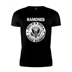 Мужская футболка премиум с принтом Ramones в Новосибирске, 92% хлопок, 8% лайкра | приталенный силуэт, круглый вырез ворота, длина до линии бедра, короткий рукав | группа | панк | рамон | рамонес | рамоунз | рамоунс | рок | хард