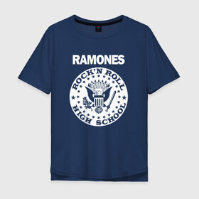 Мужская футболка хлопок Oversize с принтом Ramones в Новосибирске, 100% хлопок | свободный крой, круглый ворот, “спинка” длиннее передней части | группа | панк | рамон | рамонес | рамоунз | рамоунс | рок | хард