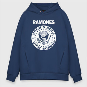 Мужское худи Oversize хлопок с принтом Ramones в Новосибирске, френч-терри — 70% хлопок, 30% полиэстер. Мягкий теплый начес внутри —100% хлопок | боковые карманы, эластичные манжеты и нижняя кромка, капюшон на магнитной кнопке | группа | панк | рамон | рамонес | рамоунз | рамоунс | рок | хард