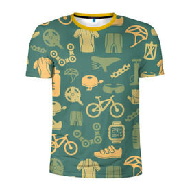 Мужская футболка 3D спортивная с принтом Велосипед Текстура в Новосибирске, 100% полиэстер с улучшенными характеристиками | приталенный силуэт, круглая горловина, широкие плечи, сужается к линии бедра | байк | велик | вело | велосипед | велосипеды | велоспорт | с велосипедом | спорт